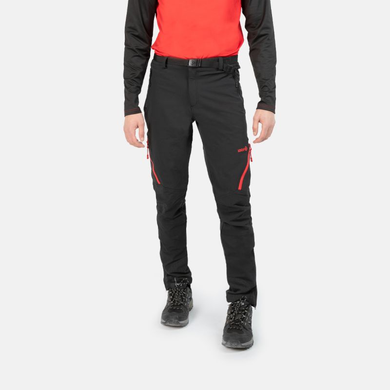 MEN'S BLACK AND RED MOUNTAIN PANTS AGON M